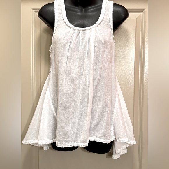 Anthropologie Odille White Cotton Flowy Top size S - Picture 2 of 13